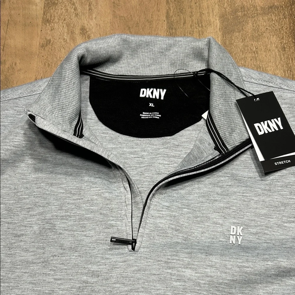 DKNY Light Gray Quarter-Zip Sweatshirt - Picture 2 of 8